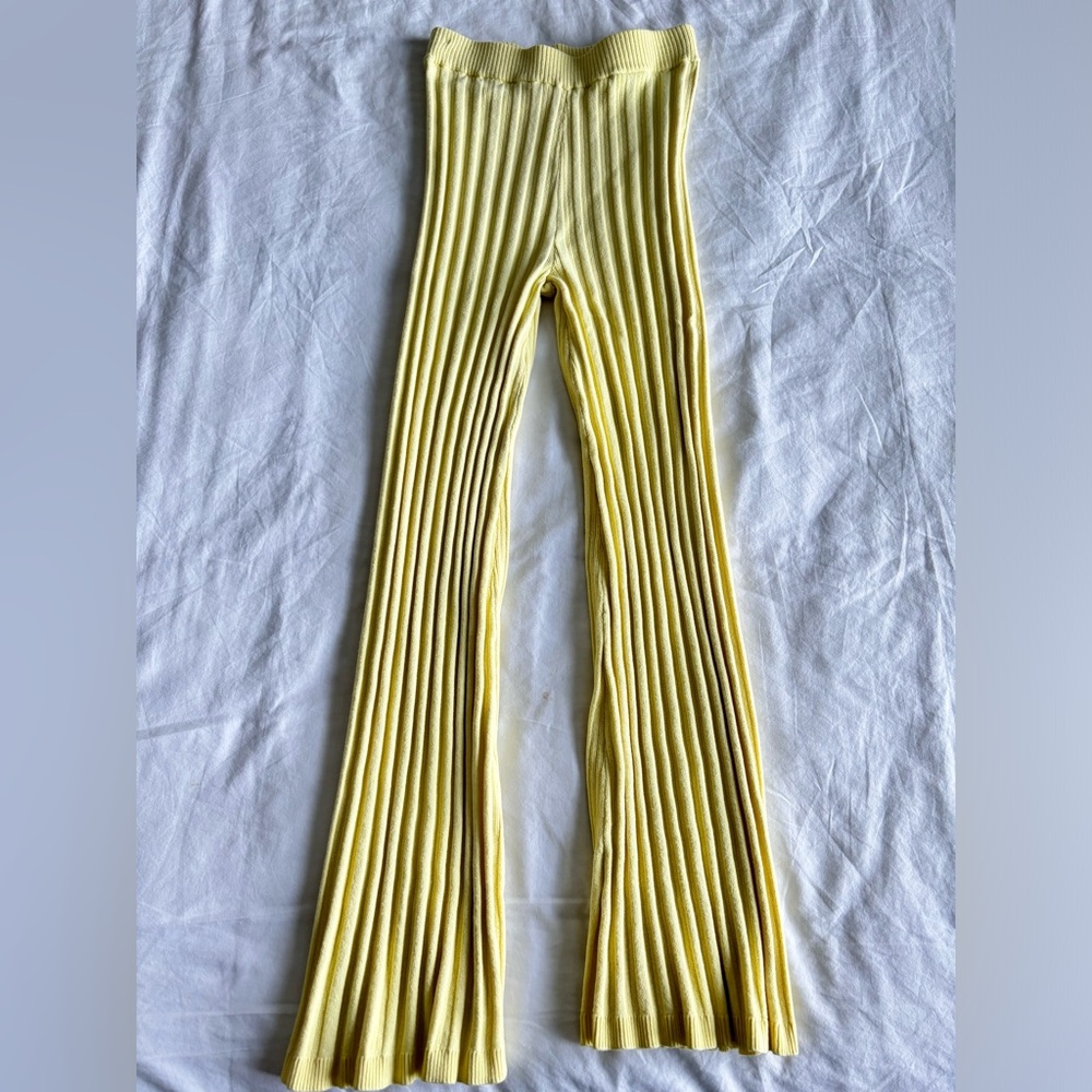Ronny Kobo Xiomara Knit Pants in Pale Yellow - Picture 7 of 8